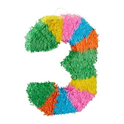 Immagine di Relaxdays Pignatta per Feste di Compleanno, Numero 3, da Appendere, Bambini e Adulti, Riempire, Colore Colorata, 10025189_905