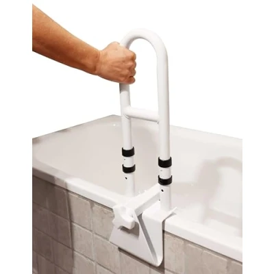 Immagine di PEPE Maniglia Accesso Vasca Regolabile (Vasca da Bagno con Bordo Liscio 5 14 cm), Maniglione Anziani, Manico per Vasca, Maniglie Bagno,