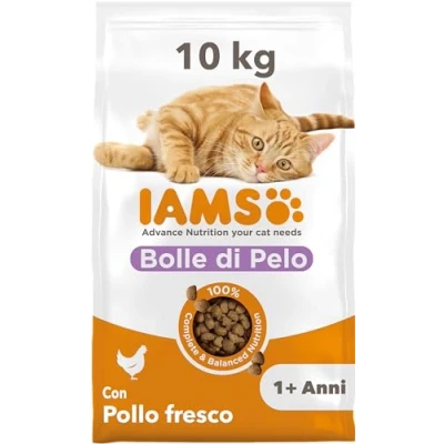 Immagine di IAMS Bolle di pelo Cibo secco con pollo fresco per gatti da 1+ , 10 kg
