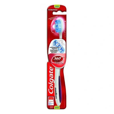 Immagine di 360 Spazzolino medio bianco ottico, Colgate