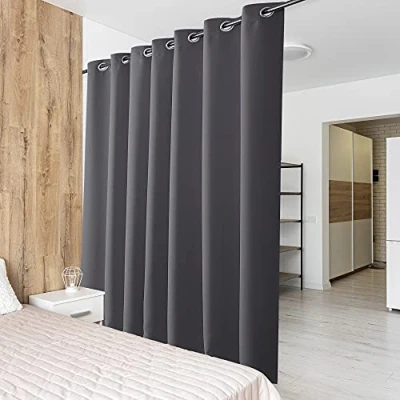 Immagine di PONY DANCE Tende Oscuranti per Interni Pannelli Divisori 1 Pannello Tenda Termica Camera da Letto con Anelli Divisorio Ambienti, L 254 x A 210 cm, Grigio