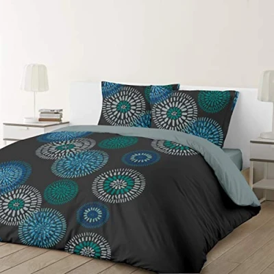 Immagine di Vision Inès, Copripiumino e 2 federe assortite in Cotone, Colore: Grigio, Beige, 200 x cm