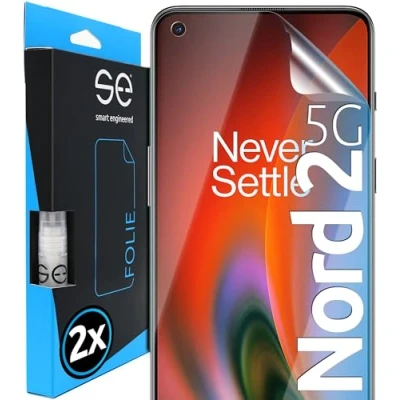 Immagine di s.e pellicola protettiva per OnePlus Nord 2 5G, pezzi, schermo completo, supporto posizionamento, Nord2 trasparente, alternativa al vetro protettivo 5G