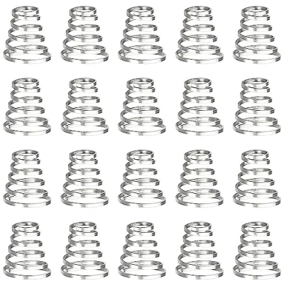 Immagine di YAKLEE Molla per Bicicletta a Sgancio Rapido Accessori Molle di Ricambio da 20 Pezzi, Universale in Acciaio Inossidabile Spiedini Mozzo Ruota (Argento)