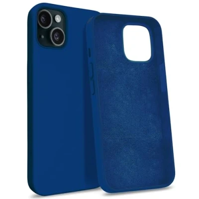 Immagine di MyGadget Cover per iPhone 15 Custodia Antiurto in Silicone Morbido Case con 3 Strati TPU Ultra Resistente Protezione Antigraffio Blu scuro
