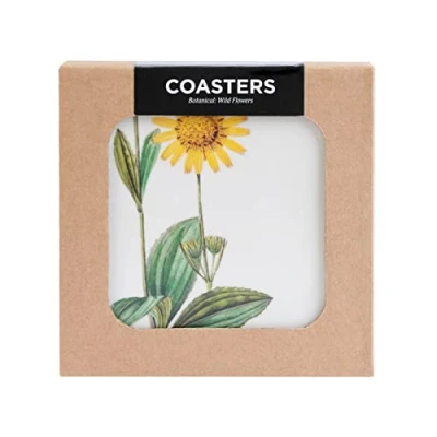 Immagine di Grupo Erik: Set sottobicchieri Wild Flowers Botanical Collection: 4 quadrati con stampa decorativa, 10x10 cm, retro in sughero e resistente al calore