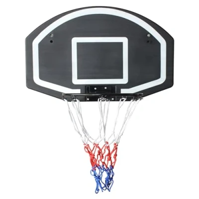 Immagine di FUNJEPE Canestro da basket parete, 72,4 x 45,7 cm, grande tabellone in PE, infrangibile, rete per tutte le stagioni, porta parete interni ed esterni, gioco di