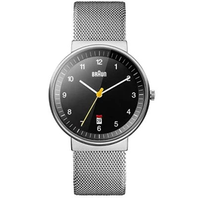 Immagine di Braun Orologio da Polso Analogico Unisex con Cinturino in Acciaio Inossidabile Argento/Nero