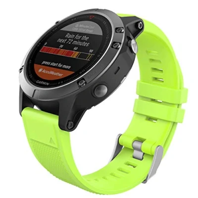 Immagine di MoKo Cinturino Compatibile con Garmin Fenix 7/6/6 Pro/5/5 Plus/Epix Gen 2/Forerunner 935/945/Instinct 2/MARQ, 22mm Quick Fit Braccialetto di Ricambio in Morbido Silicone, Verde