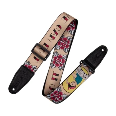 Immagine di Levy&#039;s, MPD2 125 Tracolla in Poliestere Rosie the Riveter 2&quot;, con Terminali Pelle, Larghezza 2&quot; (5.08 cm), Regolabile fino a 59 1/2 (151.13 Stampa
