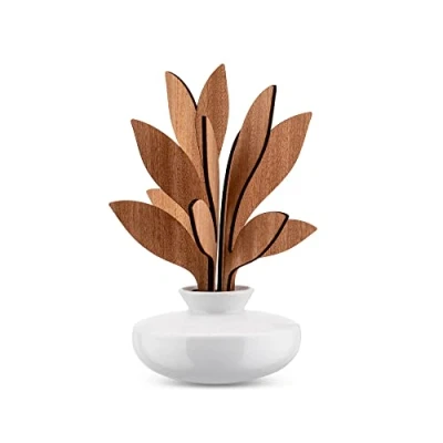 Immagine di Alessi The Five Season MW64 2S W Diffusore a Foglie per Ambiente in Porcellana, Legno di Mogano, Bianco