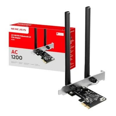 Immagine di Mercusys TP Link MA30E Adattatore PCIe Dual Band Wi Fi AC1200Mbps, Bluetooth 5.0, Due Antenne ad Alte Prestazioni, MU MIMO, WPA3, Windows 11/10