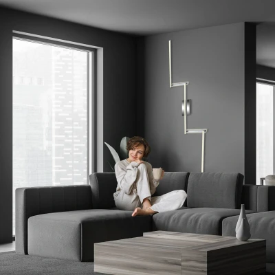 Immagine di Briloner Plafoniera LED, Lampada da Soffitto a 5 Luci, Bracci Girevoli, Illuminazione Diretta e Indiretta, 24 Watt, 2800 Lumen, Alluminio Colorato/Cromo, 2272 x 120 50 mm (Lxlxa)
