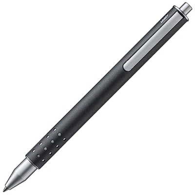 Immagine di Lamy swift anthracite roller semplice con un&#039;esperienza di scrittura fluida involucro robusto in acciaio inossidabile e larghezza tratto B refill M 66 blue