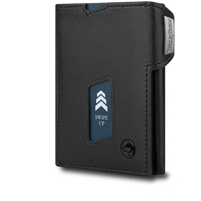 Immagine di Wolfstrøm Slim Wallet con portamonete &#039;Ludvig&#039; I 7 + 1 carte di credito, mini Portafoglio da uomo piccolo, RFID Blocker piccolo Credit Card Holder