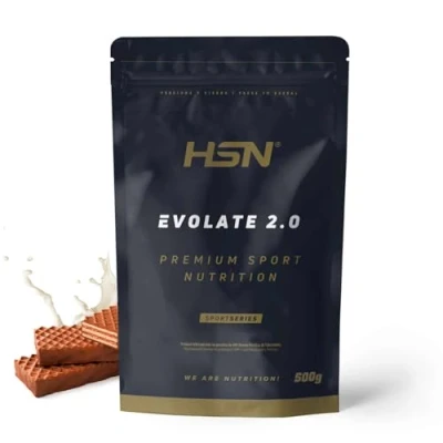 Immagine di HSN Evolate 2.0 Cioccolato isolato Protein Siero Sapore 500 g = 17 Prese per confezione Whey Isolate CFM + Enzimi Digestivi No GMO, Vegetariano, Senza Glutine e Soia
