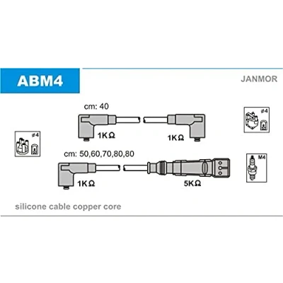 Immagine di JANMOR ABM4 Kit Cavi Accensione AUDI: Coupe B3, 80 B4 Sedan, 200 C3 Sedan