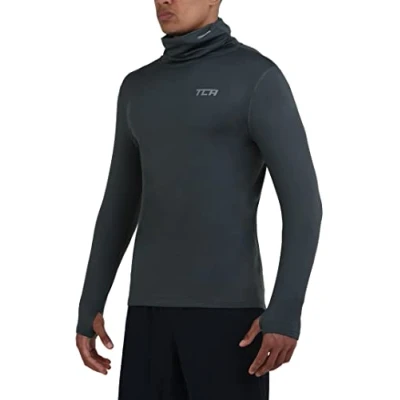 Immagine di TCA Warm Up da Uomo Maglia a Collo Alto Corsa Maniche Lunghe Grigio Scuro, XL