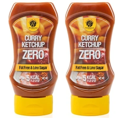 Immagine di Rabeko Zero Sauce curry ketchup, 2 x 350 ml senza zucchero e a basso contenuto di grassi prodotti sani, carboidrati calorie per insalate, patatine fritte, hamburger