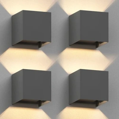 Immagine di ledscom.de 4 x CUBEL applique per esterni, IP65, up/downlight, antracite opaco, angolare, 1x G9 max. 10W