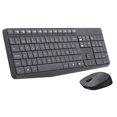 Immagine di Logitech MK235 Combo Tastiera e Mouse Wireless per Windows, Layout Spagnolo QWERTY Grigio