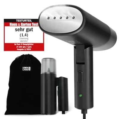 Immagine di LEBENLANG Ferro da stiro viaggio Compatta pieghevole &amp; Incl.con set I verticale Portatile Stiratore Stirella a vapore Stiratrice Vaporella automatico Stirare