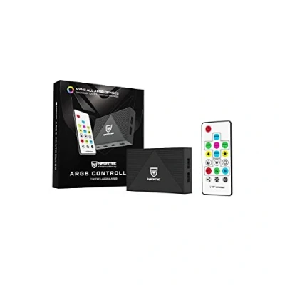Immagine di Nfortec Controller ARGB, morsetto magnetico, 6 porte, controllo PWM, telecomando, nero