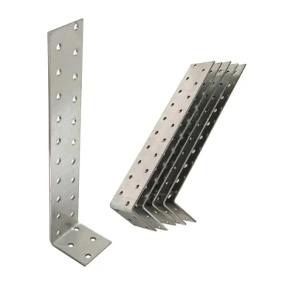 Immagine di OMIDEAS 5 x Ancoraggio Piatto per il Calcestruzzo (40 200 40) Fissaggio Angolo Acciaio Connettore Legno, zincato argento