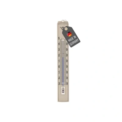 Immagine di Lantelme Termometro analogico Made in Germany interno esterno 17 cm Display preciso della temperatura Bianco Blu Nero Beige o Legno Resistente alle intemperie per casa e