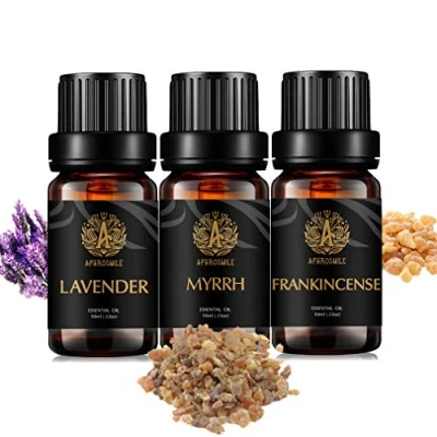 Immagine di Aromaterapia incenso olio essenziale Set per diffusore, 3X10ml 100% puro Mirra Kit Humidifier Mirra, incenso, lavanda Set, oli
