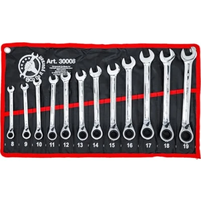 Immagine di BGS Diy 30008 Set di chiavi combinate a cricchetto commutabili SW 8 19 mm 12 pezzi