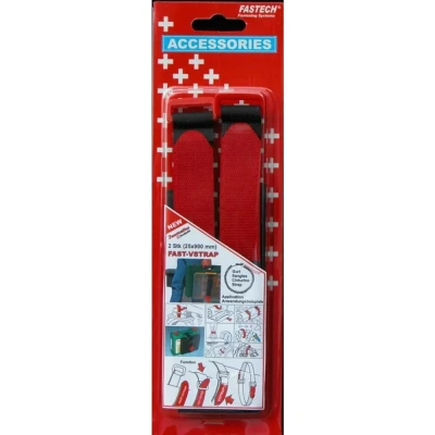 Immagine di FASTECH® 689 330C Nastro a strappo con fibbia lato morbido e rigido (L x L) 900 mm 25 Nero, Rosso 2 pz.