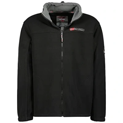 Immagine di Geographical Norway TAMAZONIE Men Spessa E Calda Felpa da Uomo con Chiusura A Zip Giacca Invernale Maniche Lunghe Foderata Maglione Comfort All&#039;aperto Nero S