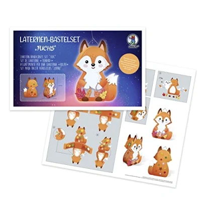 Immagine di URSUS 18740001F Set Artigianali Volpe, Completo per Realizzare la Propria Lanterna, Istruzioni Incluse, Ideale processioni Festive o Come Decorazione Autunnale, Multicolore,
