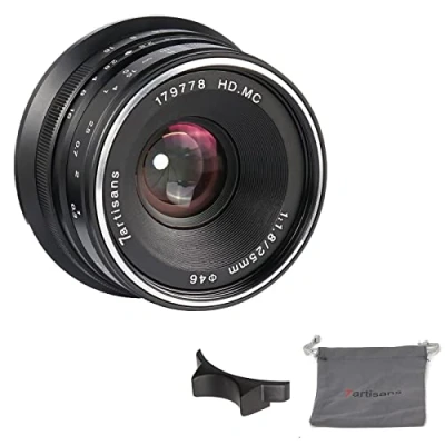 Immagine di 7artisans 25 mm f1.8 APS C manuale obiettivo fisso per fotocamere FUJI x A1 a10 a2, a3 at XM2 M1 T1 t10 t2 t20 Pro1 E1 E2 e2s black