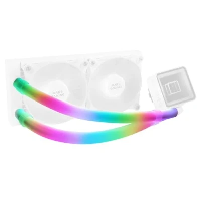 Immagine di MARSGAMING Mars Gaming MCA WT, Guaine ARGB per Tubi di Raffreddamento a Liquido, 30 LED Ultra Luminosi Personalizzabili, Silicone Morbido Ecologico, Compatibilità Totale, 330mm