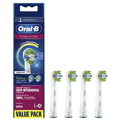 Immagine di Oral B FlossAction Testine di Ricambio con Tecnologia CleanMaximiser, Confezione da 4 Pezzi