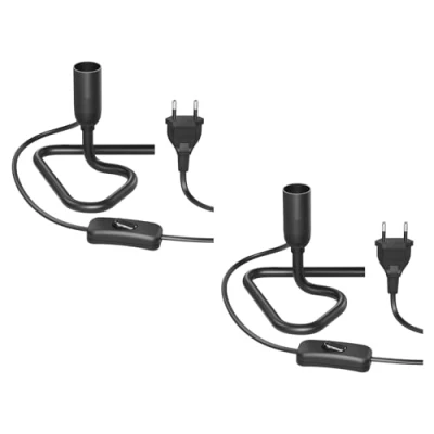 Immagine di ledscom.de 2 pezzi Lampada da tavolo/Portalampada/Triangolo base triangolare TRIN, interruttore, alluminio, nero, 1x E14 max. 60W