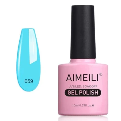 Immagine di AIMEILI Smalti per Unghie Colori Smalto in Gel Fluo Semipermanente UV LED Soak Off Neon Pacific (059) 10ml