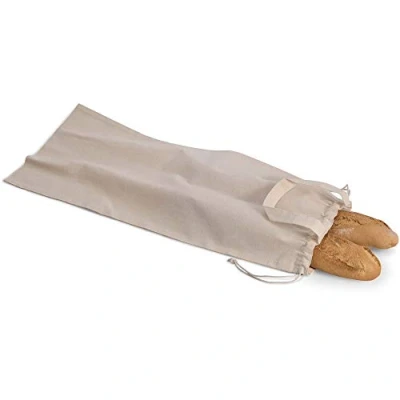 Immagine di noTrash2003 Sacchetti per il pane in cotone biologico baguette o con manici e chiusura a cordoncino apertura (1 pezzi)
