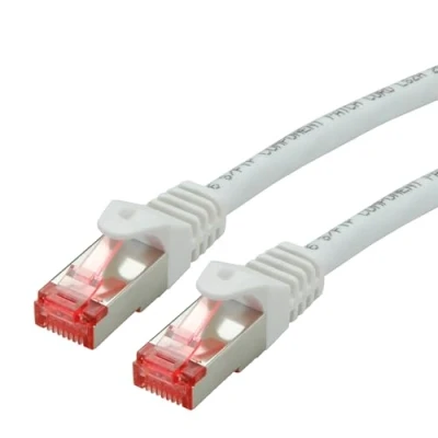 Immagine di Roline 21.15.2664 RJ45 cavo di rete, patch CAT 6 S/FTP 1.50 m Bianco doppia schermatura, Privo alogeni, Ritardante fiamma 1 pz.