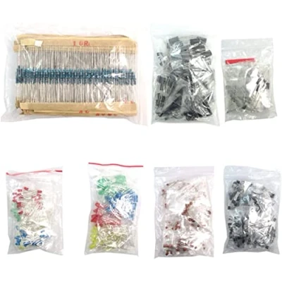 Immagine di Fasizi pacchetto componenti elettronici (totale 1390 PCS) diodi LED, resistori a 30 valori, condensatore elettrolitico, condensatori ceramici, comuni, transistor comune