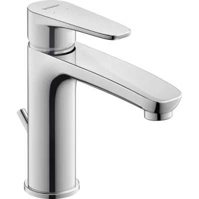Immagine di Duravit B11020001 Rubinetti cromati per lavabo, con cartuccia in ceramica e rifiuti flessibile connettori B.1 taglia M profondità: 139 mm di pressione: 3 5 bar, cromato