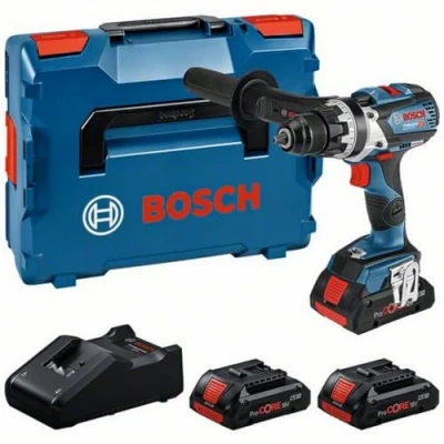 Immagine di Bosch Professional 18V System Trapano avvitatore a batteria GSR 110 C (coppia di serraggio max.: Nm, Ø viti 12 mm, incl 3 batterie ProCORE 4.0Ah, caricabatteria GAL 40, in L BOXX)