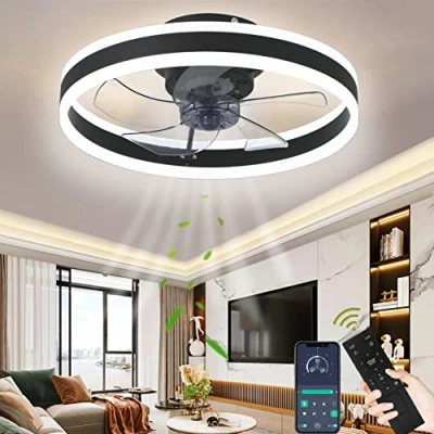 Immagine di Wildcat Ventilatore da Soffitto con Luce, Moderno Indoor 50CM LED Dimmable Ventilatori Telecomando, Smart 3 Light Color Change e 6 Velocità Della Ventola