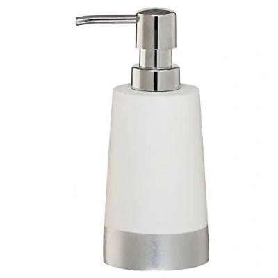 Immagine di Sealskin Glossy Dispenser per Sapone Liquido, Poliresina, Argento, 8.9 x 17.9 7.3 cm