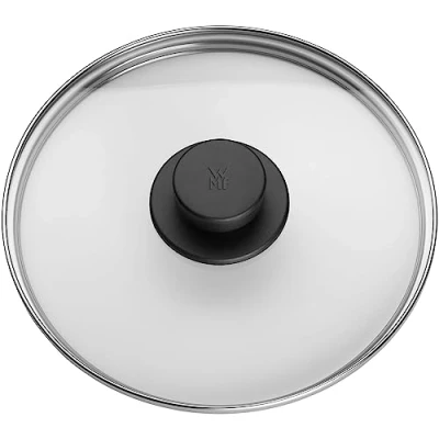 Immagine di WMF coperchio di ricambio in vetro 22 cm, per pentole a pressione da 3 l, 4,5 6,5 l e 8,5 resistente al calore, manico plastica, lavabile lavastoviglie