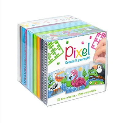 Immagine di PixelHobby P29023 Set di passatempi Uccelli al Lago, Sistema Plug in Come passatempo Creativo per Bambini a Partire da 6 Anni, Scatola cubi con Modelli Motivi e Quadrati Pixel