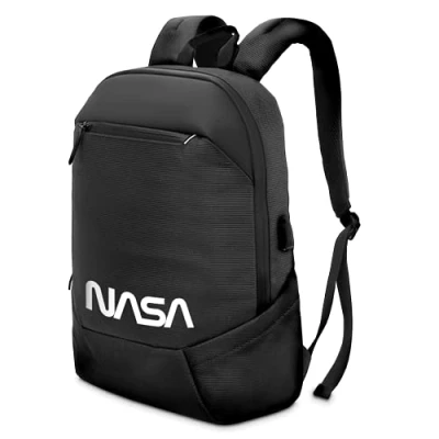 Immagine di ATLANTIS NASA edition Borsa notebook 15.6&quot; pollici a tracolla, imbottitura interna, vano porta documenti, tasca esterna per accessori, fascia aggancio Trolley Cinghia colore nero.