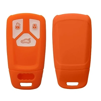 Immagine di kwmobile Cover Chiavi Auto Compatibile con Audi 3 tasti Smart Key (solo Keyless Go) Custodia Protettiva Chiave Copri Telecomando Gomma Portachiave Macchina Silicone
